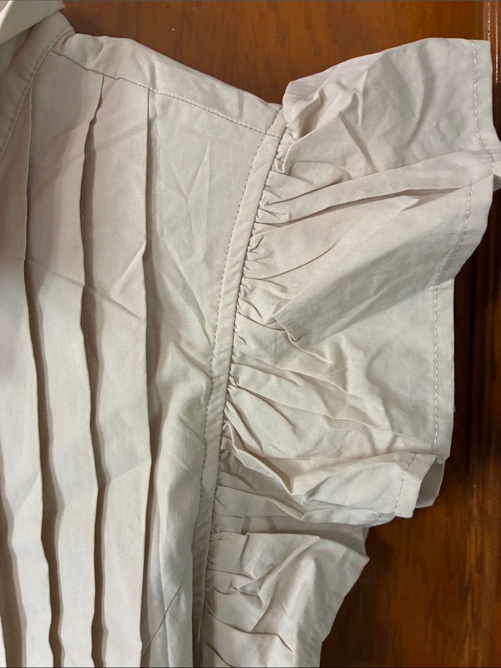 NWT Sleeveless Cream Button-Front Belted Maxi Dress - Picture 3 of 4